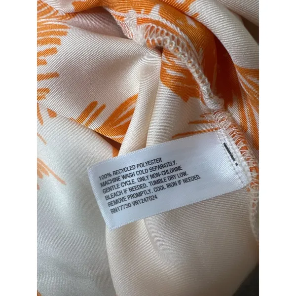 Future Collective Womens Small Slip Dress Orange White Palm Trees Beach Cruise - Image 6