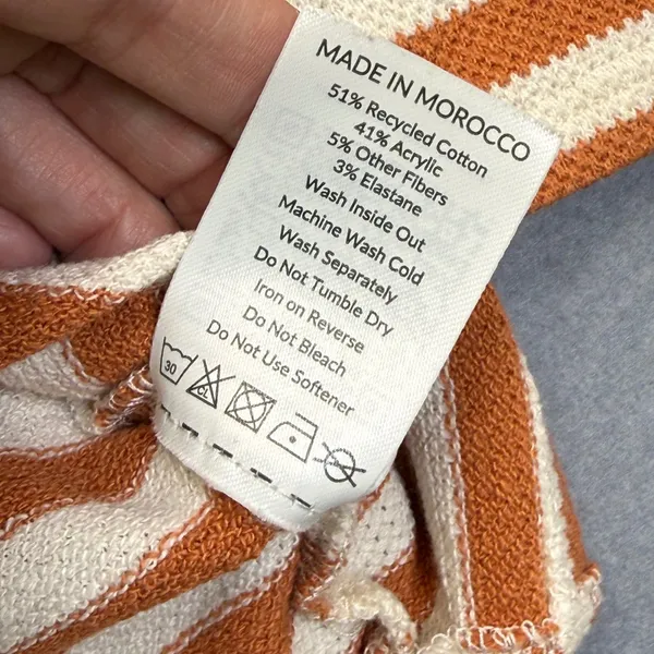 Passenger Striped Long Sleeve Knit Top Rust Orange‎ White Size M RHA-08-2024 - Image 6
