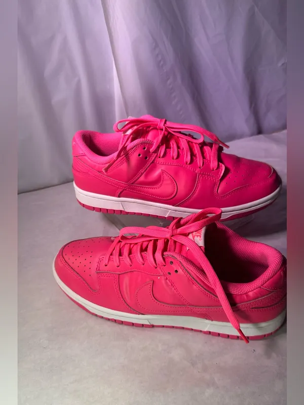 Nike Women's Hot Pink Low-Top Leather Sneaker - Image 2