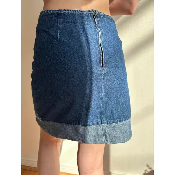Route 66 Denim Embroidered Mini Skirt - Image 2