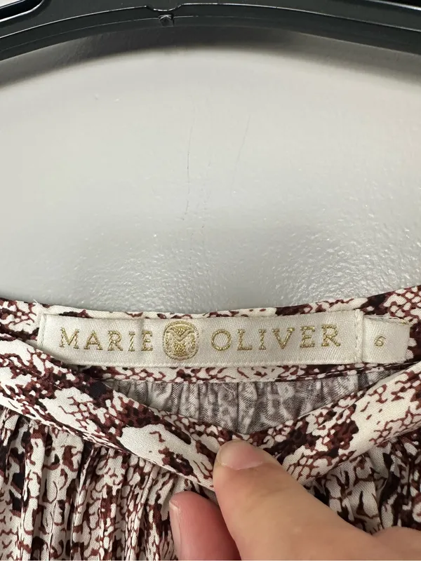 Marie Oliver Wesley Anthropologie Snake Print Pleated Maxi Skirt Size 6 - Image 7
