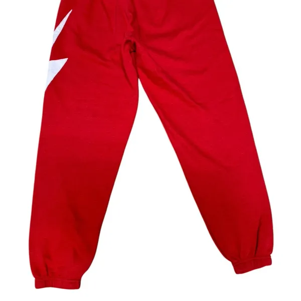 Aviator Nation Bolt Stitch‎ Sweatpants Red Women's Size Medium - Image 5