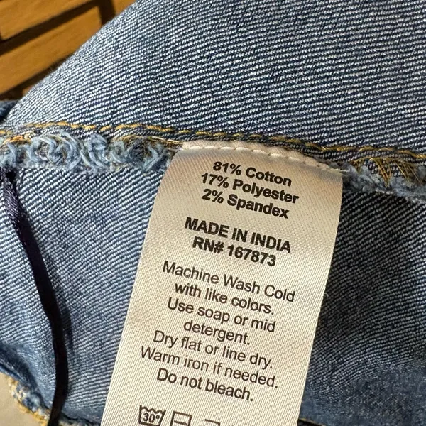 La Armario Denim Corset Strapless Top Size‎ Medium Blue - Image 6