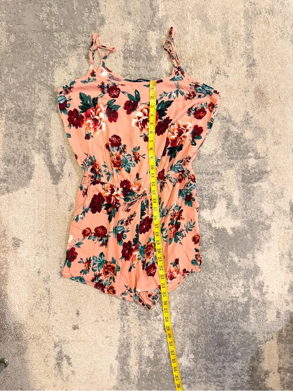 Ambiance Peach Floral Romper with pockets - Image 7