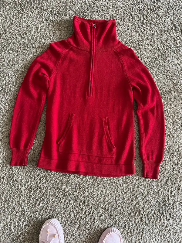 Lauren Ralph Lauren Classic Red Quarter Zip Pullover L/G - Image 3