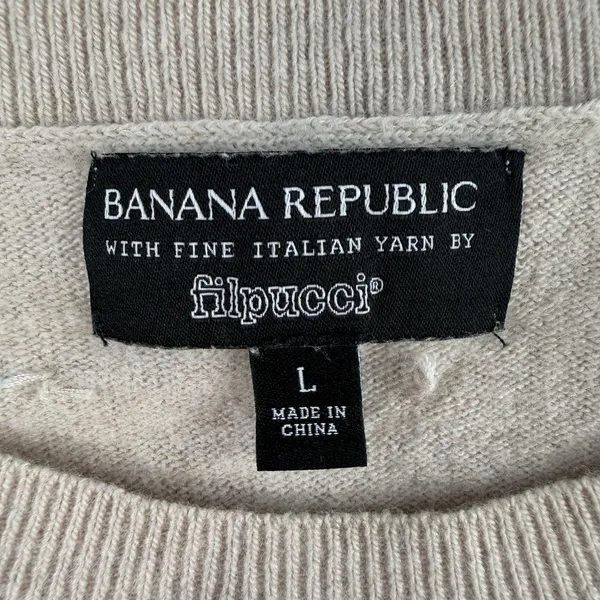 Banana Republic Sz L Sweater Filpucci Merino Wool‎ Cashmere Yarn Beaded Pullover - Image 4
