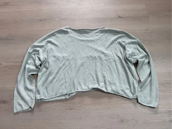 Aeropostale Light Sage Knit Boxy Fit Lightweight Sweater Size Small - Image 3