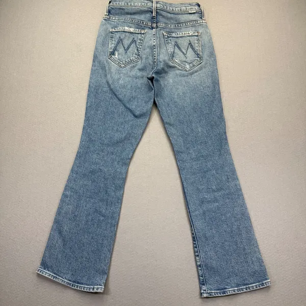 MOTHER The Tripper High Rise‎ Straight Leg Distressed Jeans Blue Size 24 READ - Image 13