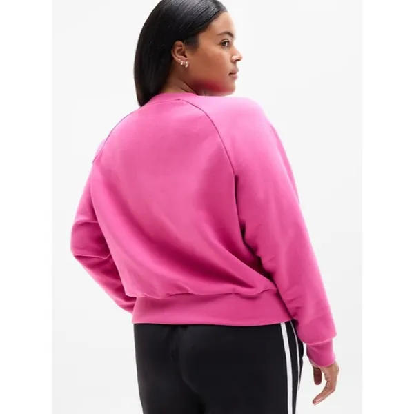 New Athleta L Forever Fleece Relaxed Crew Sweatshirt Jewel Pink Large Regular - Image 5