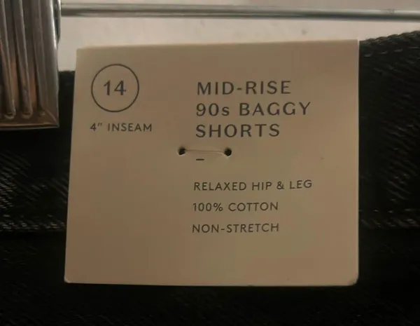 Mid Rise 90’s Baggy Shorts Black Denim Cutoff Shorts - Image 5