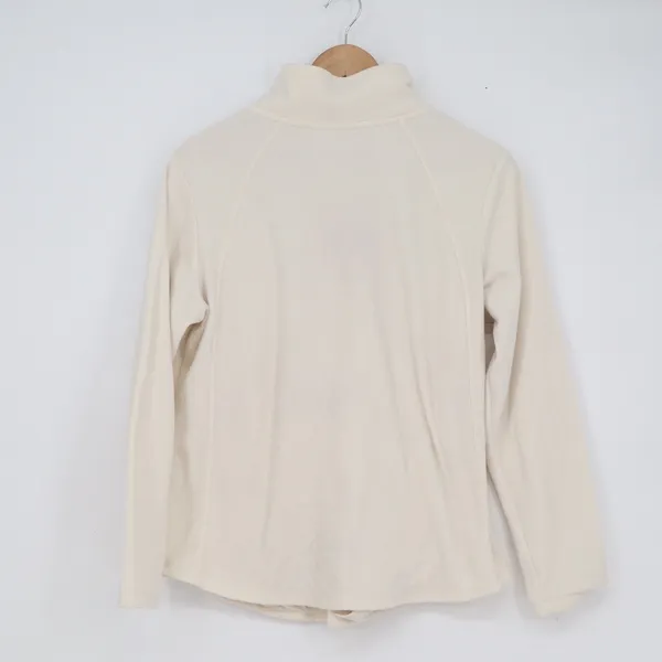 St Johns Bay Womens Classic Quarter Zip Fleece Pullover Cream M - Image 4