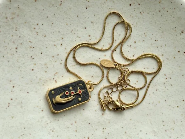 Handmade gold stainless steel celestial whimsical vintage necklace🌟 - Image 4