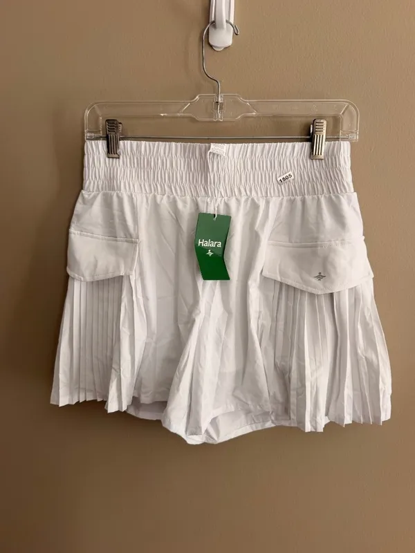 Halara S white High Waisted Pleated 2-in-1 Quick Dry Hiking Baggy Shorts with Po - Image 5
