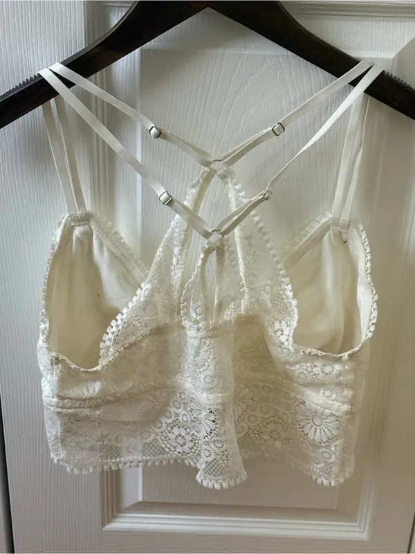Aerie Joy Lace Longline Bralette in White - Image 3