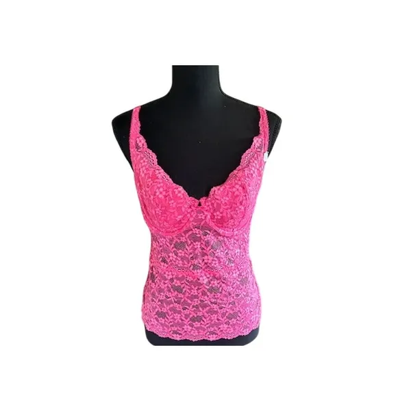 GAP Bundle Lace Cami 38C Pink + Striped Tank L NWT Y2K - Image 8