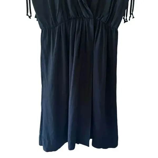 Anthropologie Maeve Carlotta Ruched Shirt Minimalist Dress Black SZ XS #2257 - Image 5