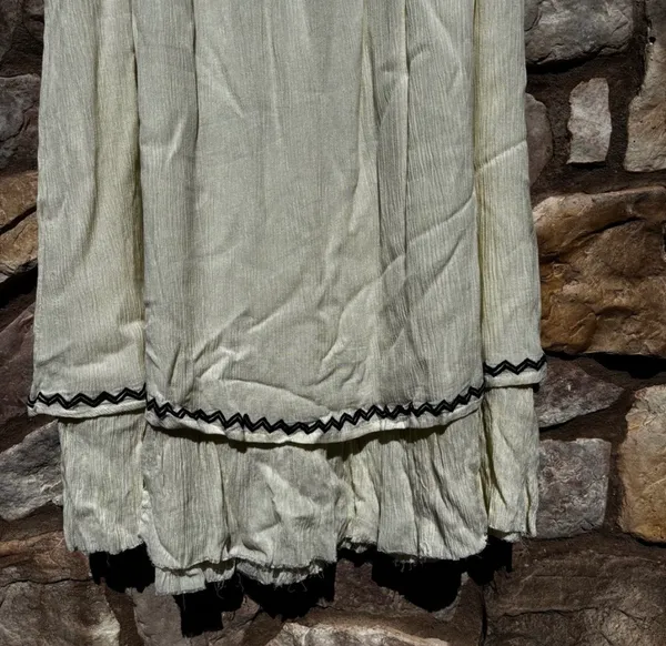 VTG Scully Embroidered Maxi Pull-on Skirt Gauzy Womens Large Boho Layered - Image 4