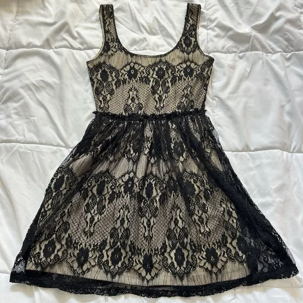 VTG Wet Seal‎ Mini Babydoll Womens Small Dark Fairy 90s Y2K Whimsigoth 2000s Tan - Image 6