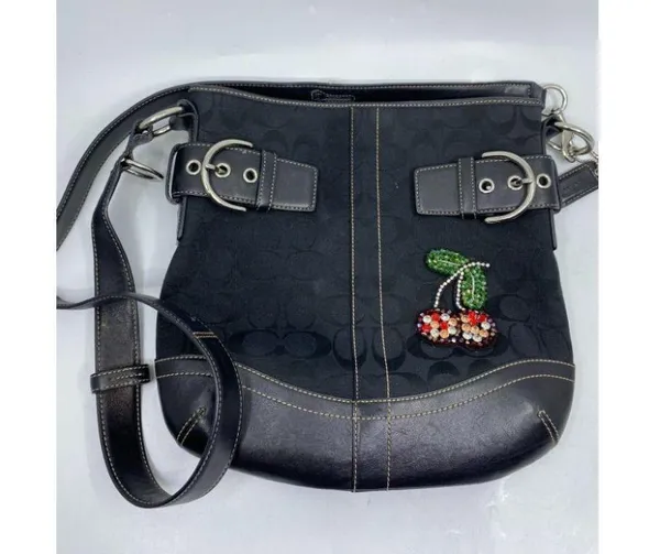 Coach Black Jacquard Fabric Signature Crossbody - Image 2