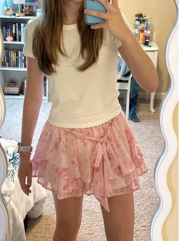 Altar'd State Pink Floral Skirt - Image 2
