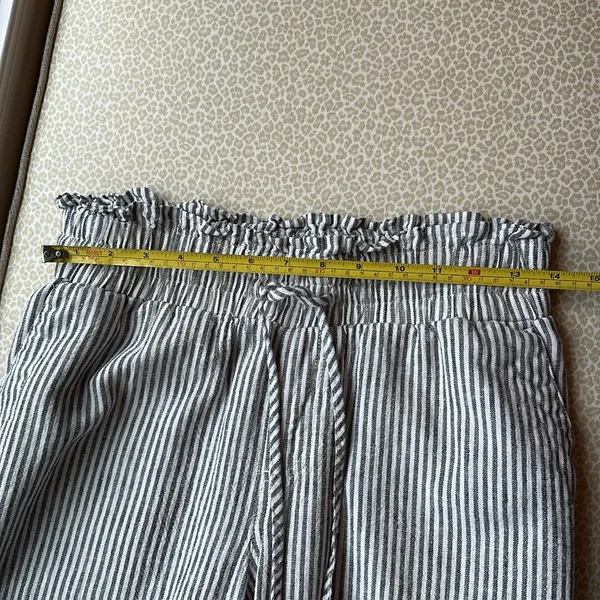 A new day stripped cropped linen blend drawstring pants with pockets size S - Image 7