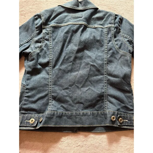 Vintage Y2K Levi's Dark Wash Denim Jacket‎ Junior Size Medium - Image 4
