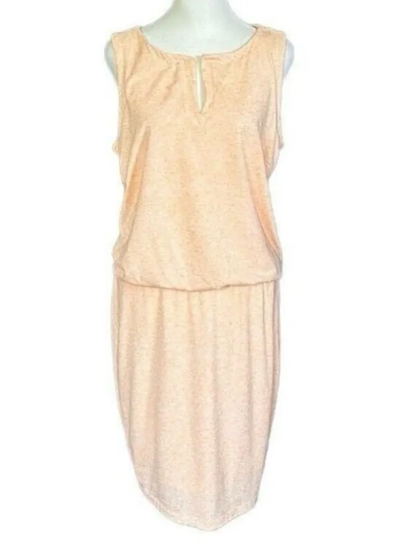 Athleta Vida Tiger Lily Linen Blend Orange Sleeveless Sporty Dress Medium - Image 2