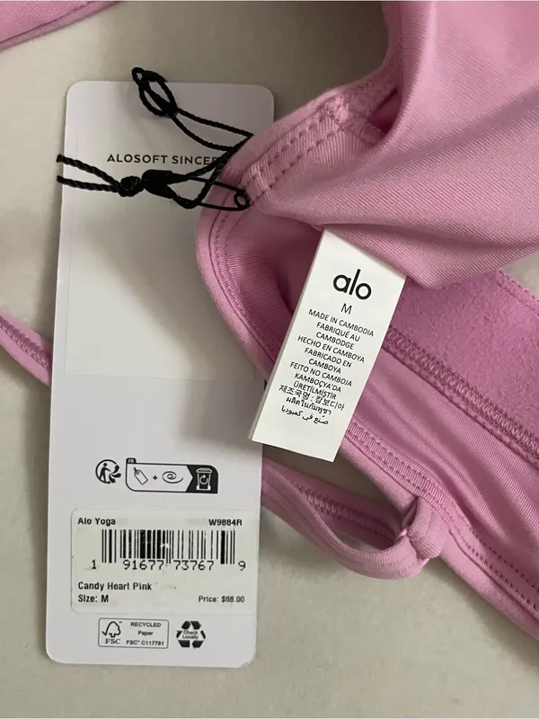 Alo SET Alosoft Sincere Bra & Alosoft Sincere Micro Shorts Candy Heart Pink M - Image 11