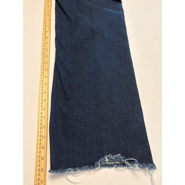 Lovervet by Vervet Wide Leg Jeans Womens 25/1 Dark Wash Raw Hem High Rise LV1353 - Image 7