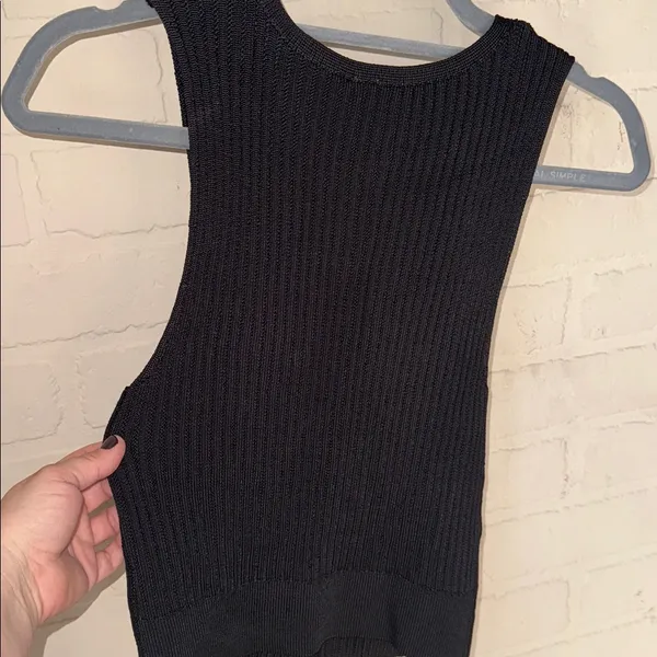 Free People knit sweater vest jeweled pave button small NEW sleeveless black - Image 5