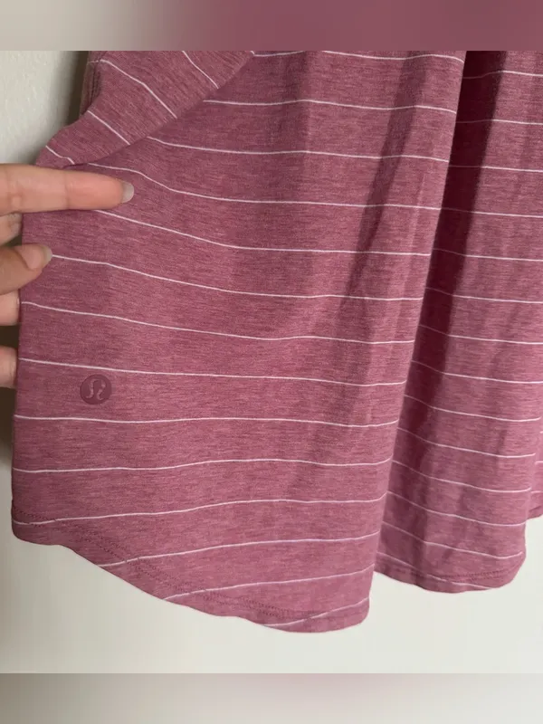 Lululemon Love Tank Sleeveless Stripe Heather Pink White Size M / L - Image 5