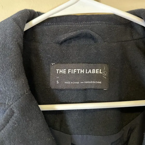 The Fifth Label Womens Winter Coat Sz S Navy Blue Long Two Button Long‎ - Image 2