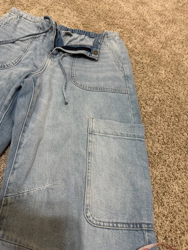 Arizona Jean Co Cargo Wide Leg Jeans Size 2 Light Wash Y2K - Image 5