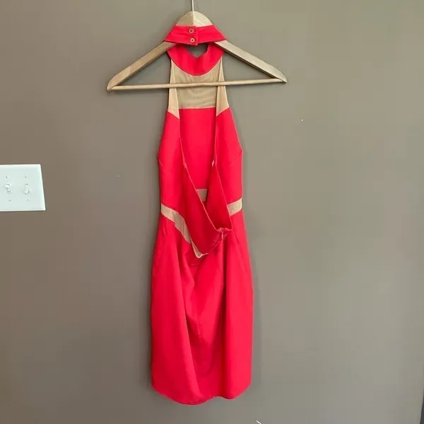 Naven x Revolve‎ Paneled Peekaboo Dress in Red Sz 2 - Image 7