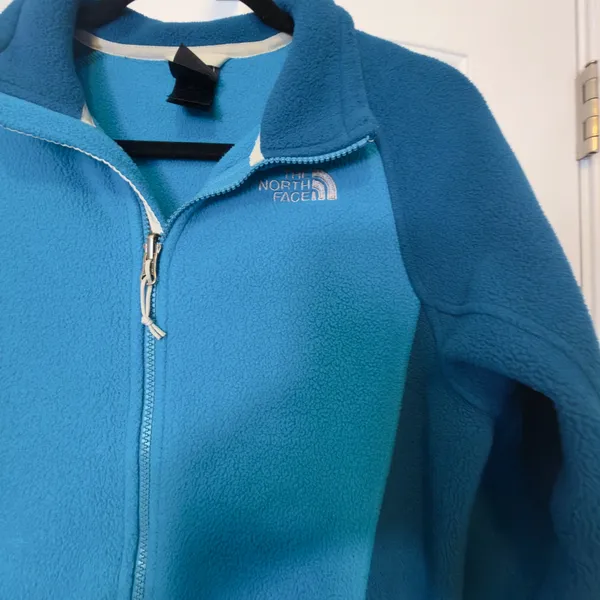 The North Face Med TKA 100 Full Zip Fleece Jacket Blue Women Two Tone Mock Neck - Image 7