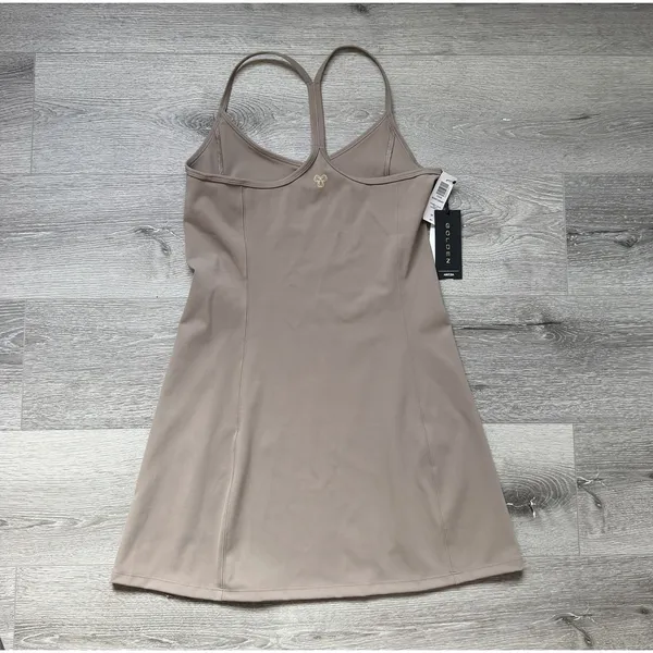 NWT Aritzia Golden TNA PowerSculpt Court Tennis Mini Dress S Turner Taupe - Image 3