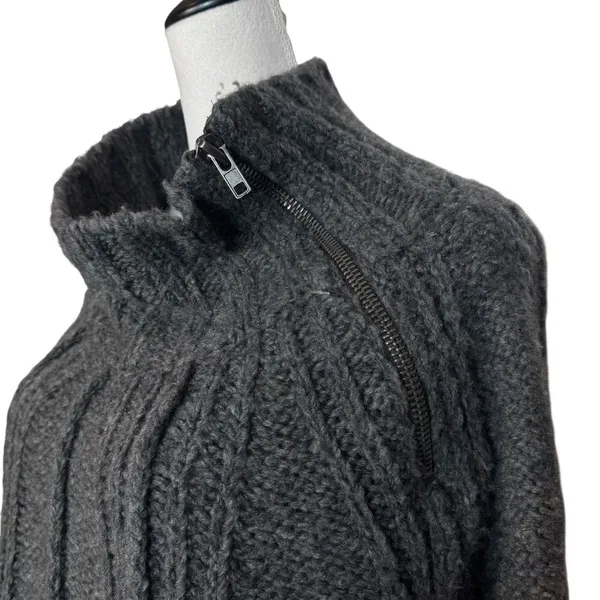 Free People Oversized Chunky Turtleneck Sweater Poncho XS/S Alpaca Wool Slits - Image 2