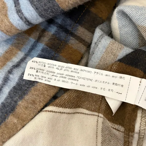 ZARA Wool Alpaca‎ Plaid Shacket Shirt Jacket Pockets Outdoors Preppy Medium - Image 12