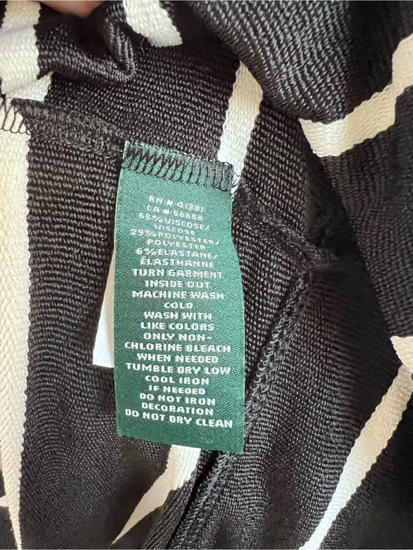 Lauren Ralph‎ Lauren Women's Open Front Waterfall Terry Cardigan Striped Black - Image 6