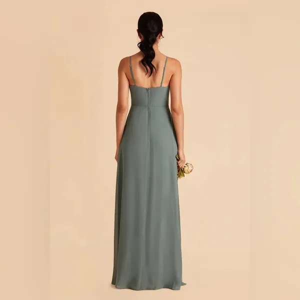 Birdy‎ Grey Amy Dress Sea Glass Chiffon Bridesmaid Gown Size Small Weddi… - Image 3