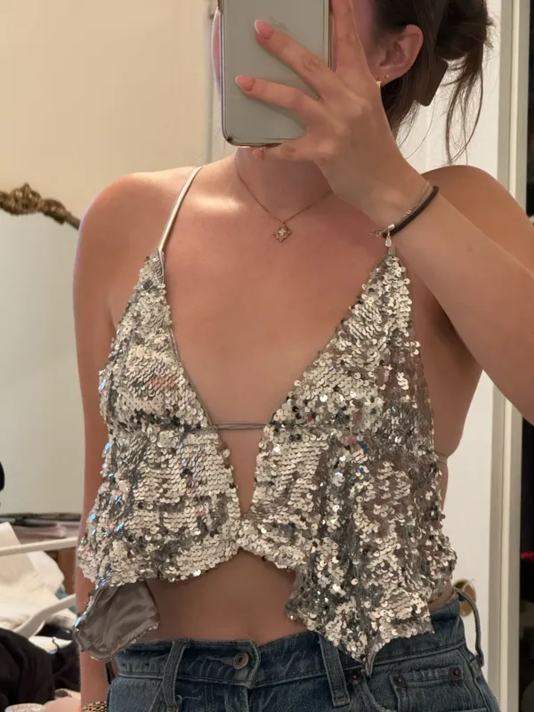 Princess Polly NWOT  Rosaton Top Silver - Image 7
