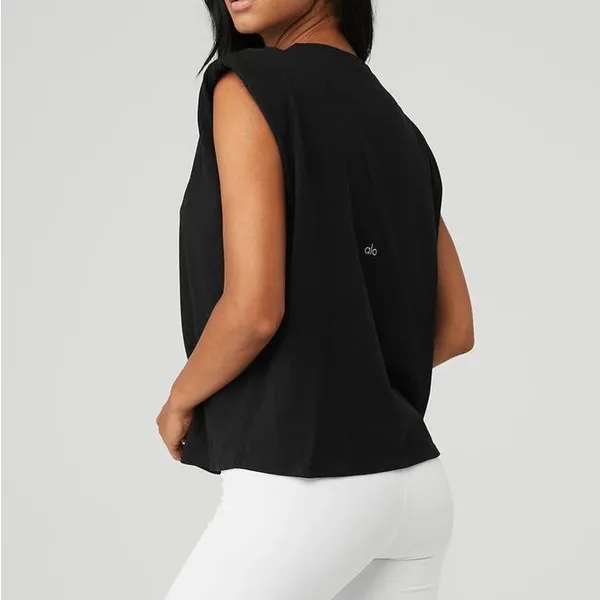 Alo Headliner Shoulder Pad Sleeveless Tee Size XS - Image 2