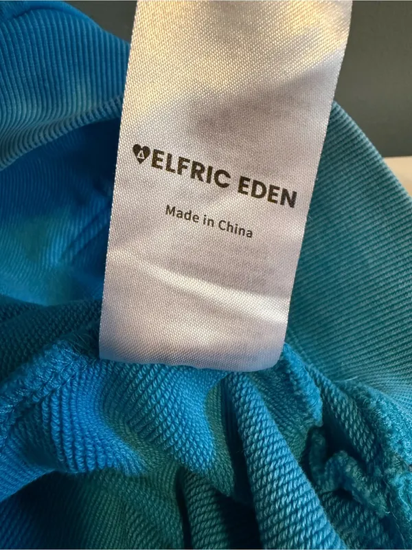 Aelfric Eden Circular Heart Graphic Washed Blue Hoodie - Image 9