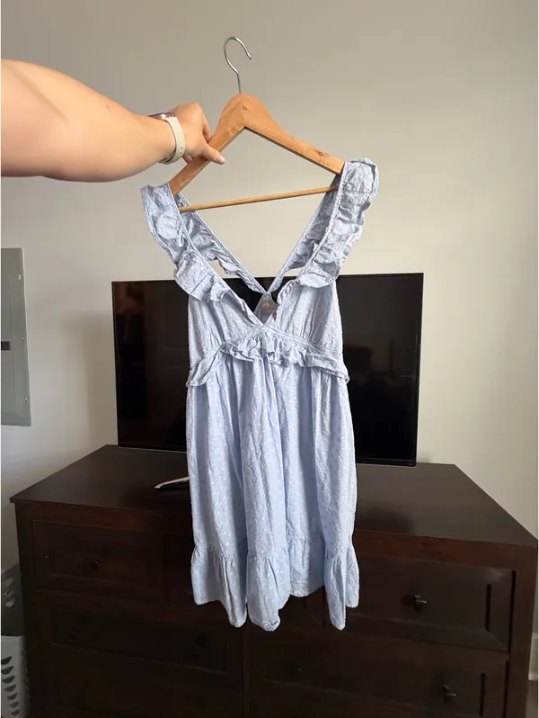ASOS light blue plunge dress - Image 3