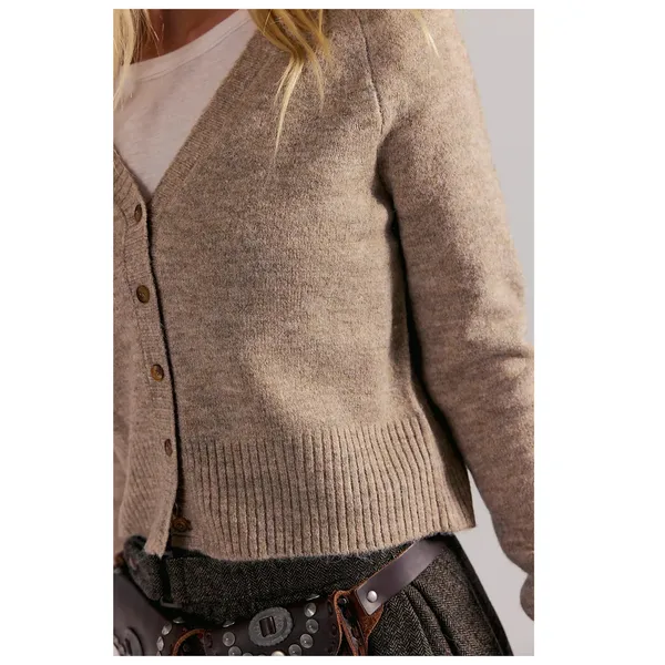 Free People School Girl Crop Softspun Cardigan Size XS - Image 3