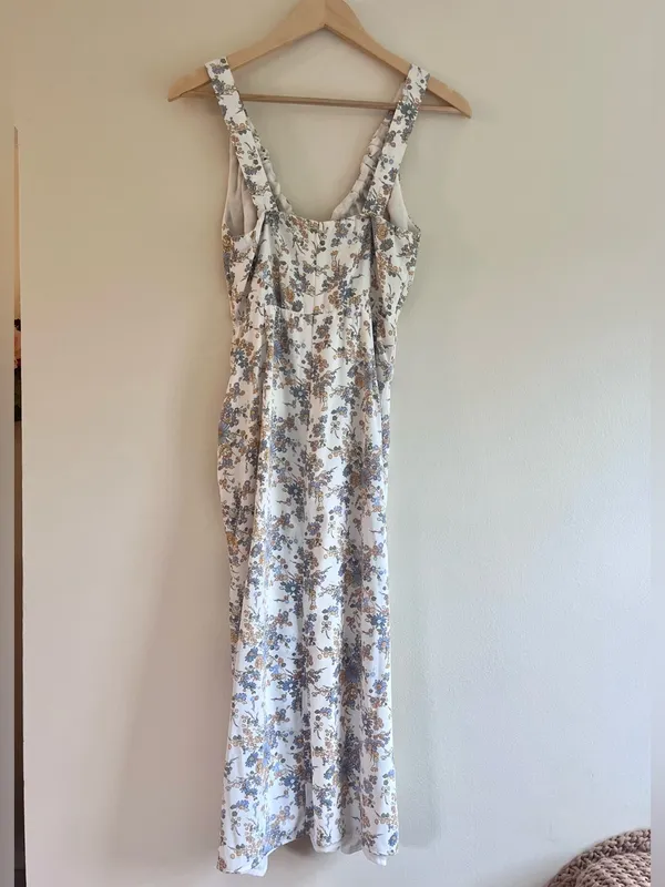 Abercrombie Cinched Neck Slip Midi Floral Dress - Wedding Guest / Occasion - XSP - Image 6