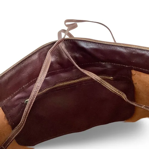 Vintage Brown Leather Clutch - Image 6