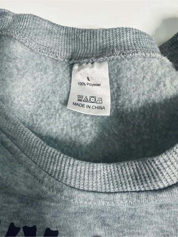 Spooky Season Halloween Pumpkin Gray Crewneck Sweatshirt Size L - Image 4