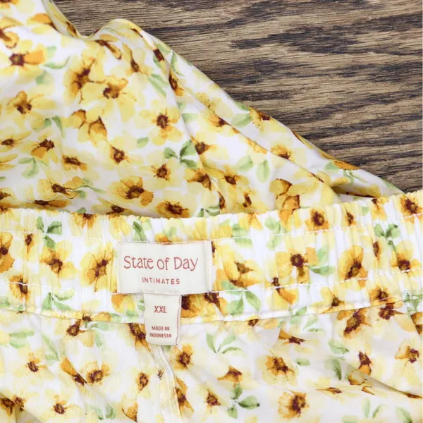NWT State Of Day Printed Poplin Pajama Pants 100180264MS Cornsilk Yellow 2XL - Image 5