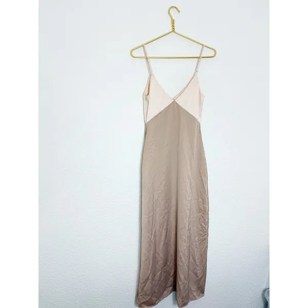 Peppermayo Kamala Contrast Maxi Dress Size 2 Satin Champagne And Ivory Wedding - Image 13